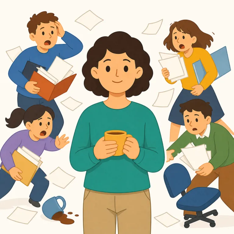 unflappable（動じない・形容詞）の覚え方イラスト — まず flap を「ばたつく」と押さえると覚えやすいです