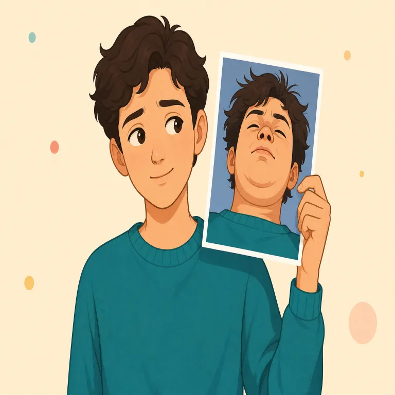unflattering（好意的でない、見栄えの悪い・形容詞）の覚え方イラスト — まず flattering をセットで覚えるのが近道です