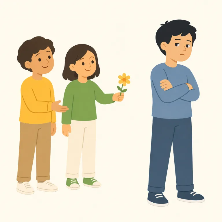 unfriendly（無愛想な・adjective）の覚え方イラスト