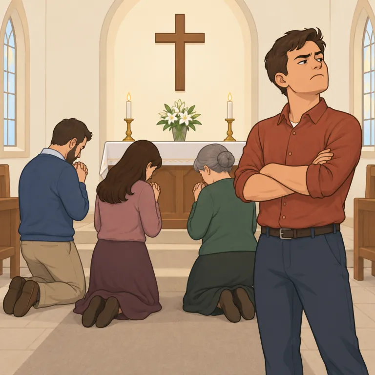 ungodly（不信心な・adjective）の覚え方イラスト