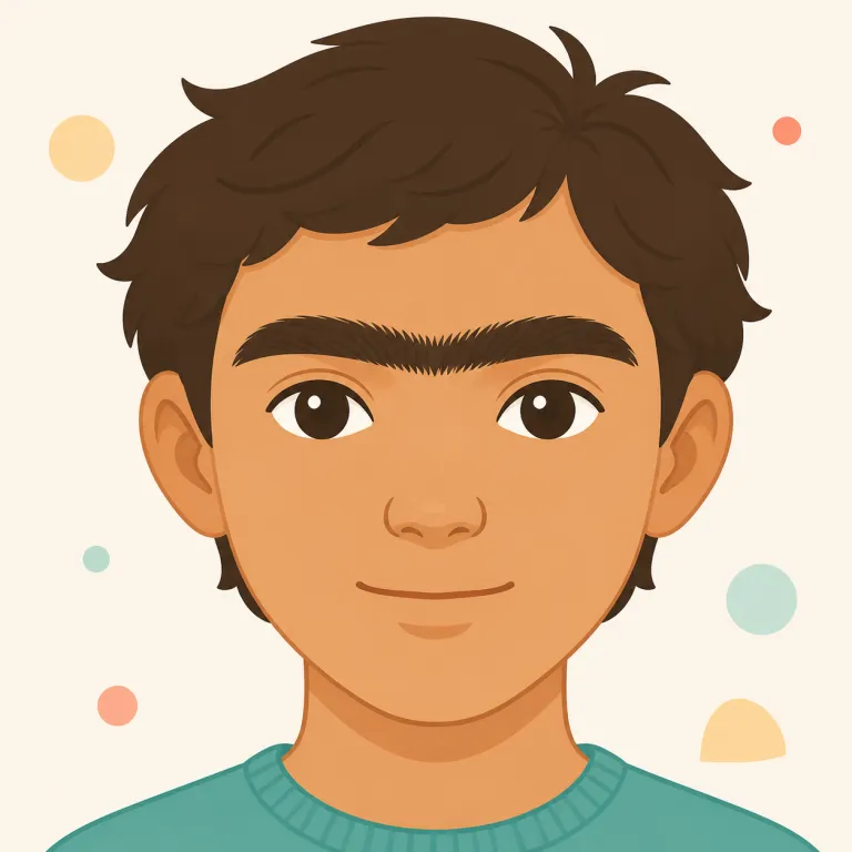 unibrow（一本眉・名詞）の覚え方イラスト — `uni-` は `uniform` や `unicycle` と同じく「1つ」の感覚、`brow` は eyebrow の brow で「眉」