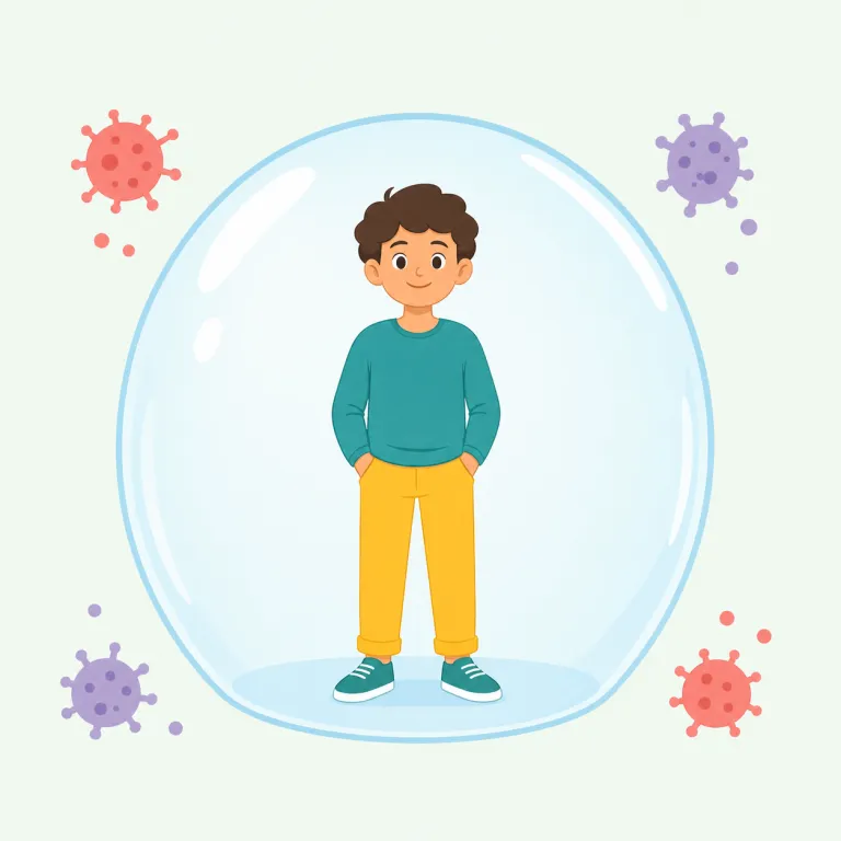 uninfected（感染していない・形容詞）の覚え方イラスト — まず infected を知っていると覚えやすく、un- が付いて「その反対」だとすぐ取れます