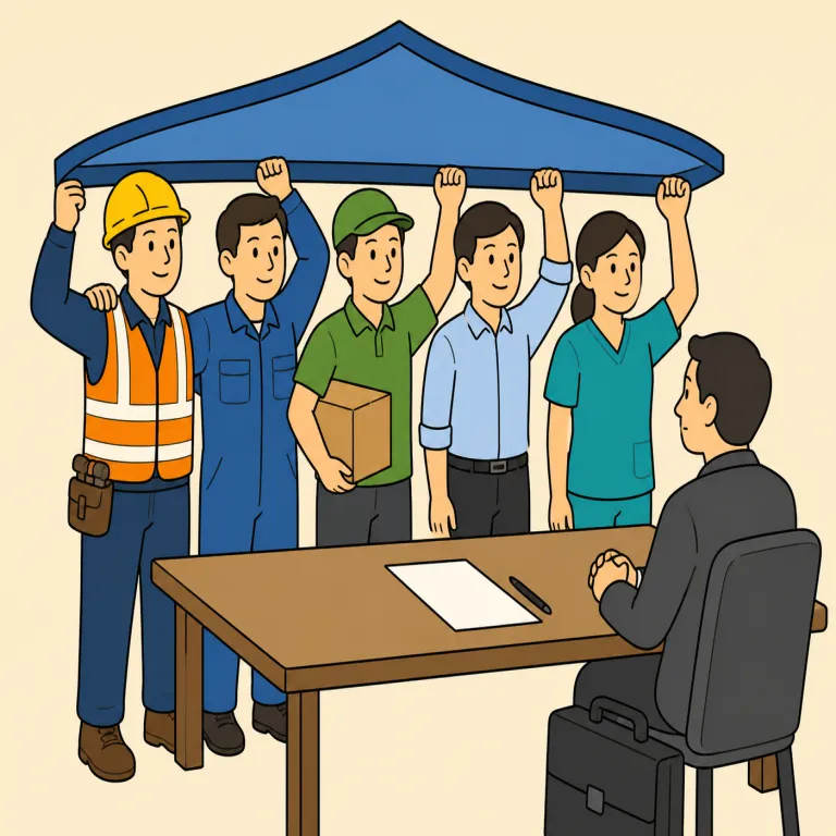 union（労働組合・noun）の覚え方イラスト