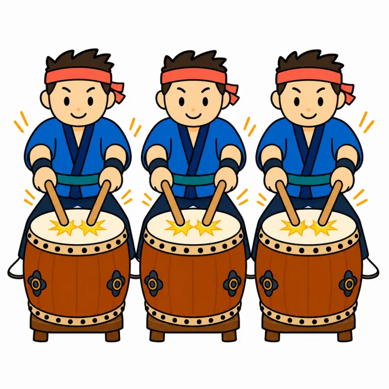 unison（同時に、一斉に・idiom）の覚え方イラスト