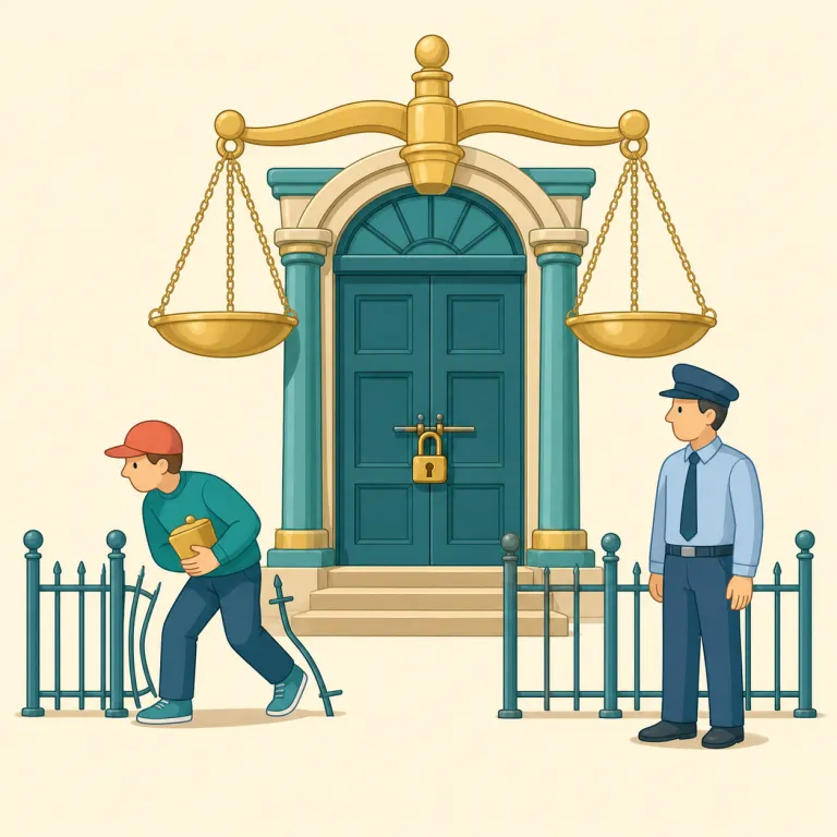 unlawfully（違法に・副詞）の覚え方イラスト