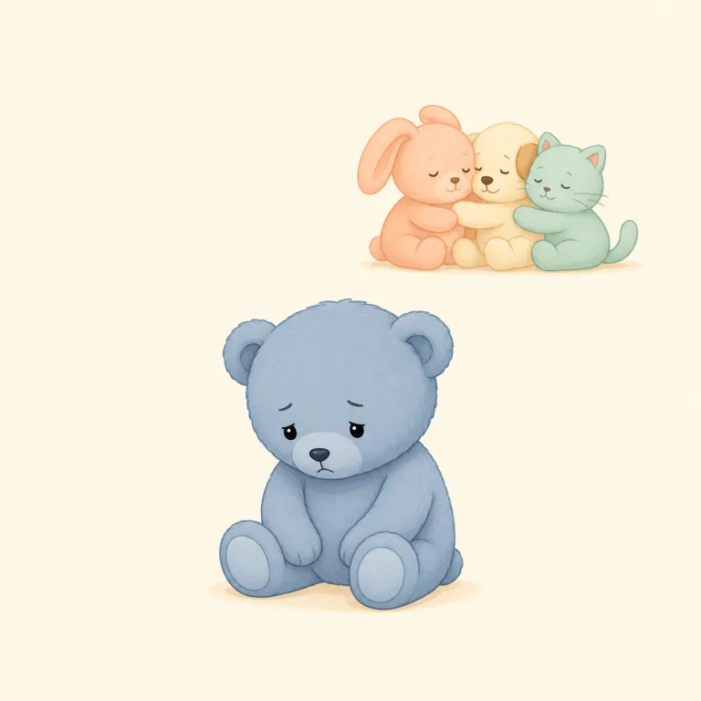 unloved（愛されていない・形容詞）の覚え方イラスト — love を知っていれば、先頭の un- は unknown, unfair と同じ「否定」で、unloved はそのまま「愛されていない」と読めます