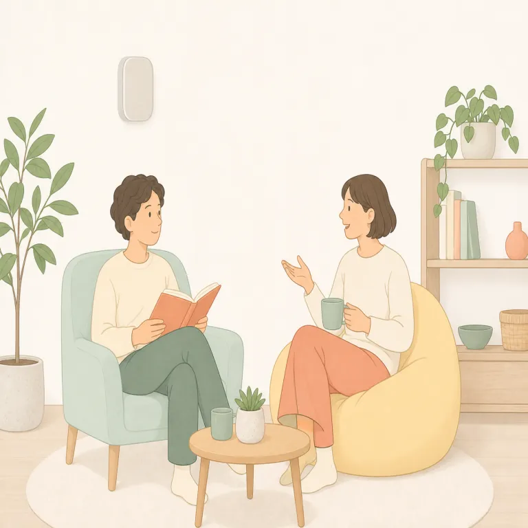 unobtrusive（目立たない・形容詞）の覚え方イラスト — まず obtrusive を「前に出すぎて目立つ」とセットで覚え、un- が付くとその逆で「注意を引かない」と取ると定着しやすいです