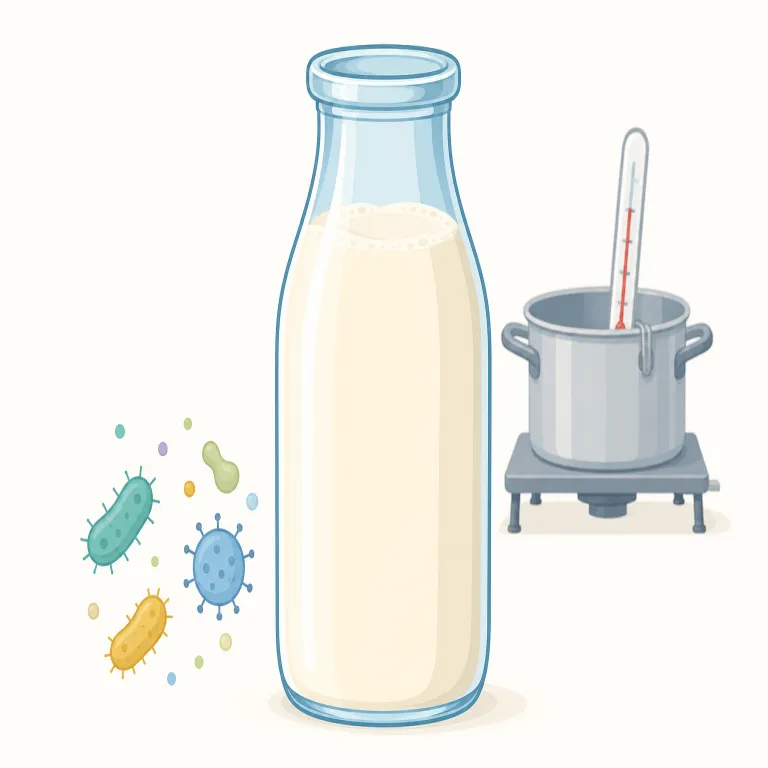 unpasteurized（殺菌されていない・形容詞）の覚え方イラスト — un- が付くと「反対・未処理」を表すので、まず pasteurized「殺菌済み」を知っておくと逆向きに取れます