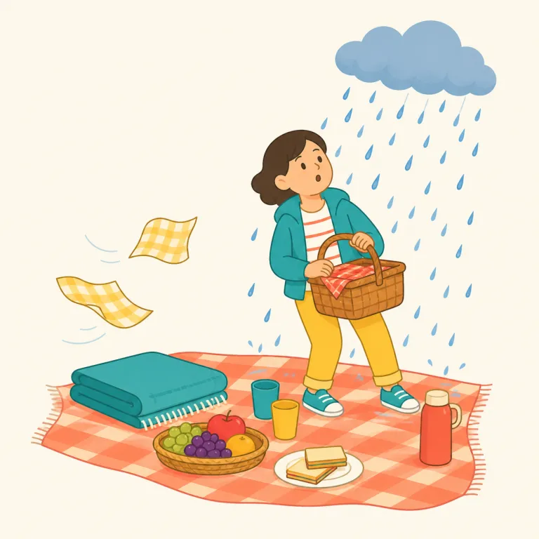 unplanned（計画外の・形容詞）の覚え方イラスト — plan が分かれば核はすぐ取れます