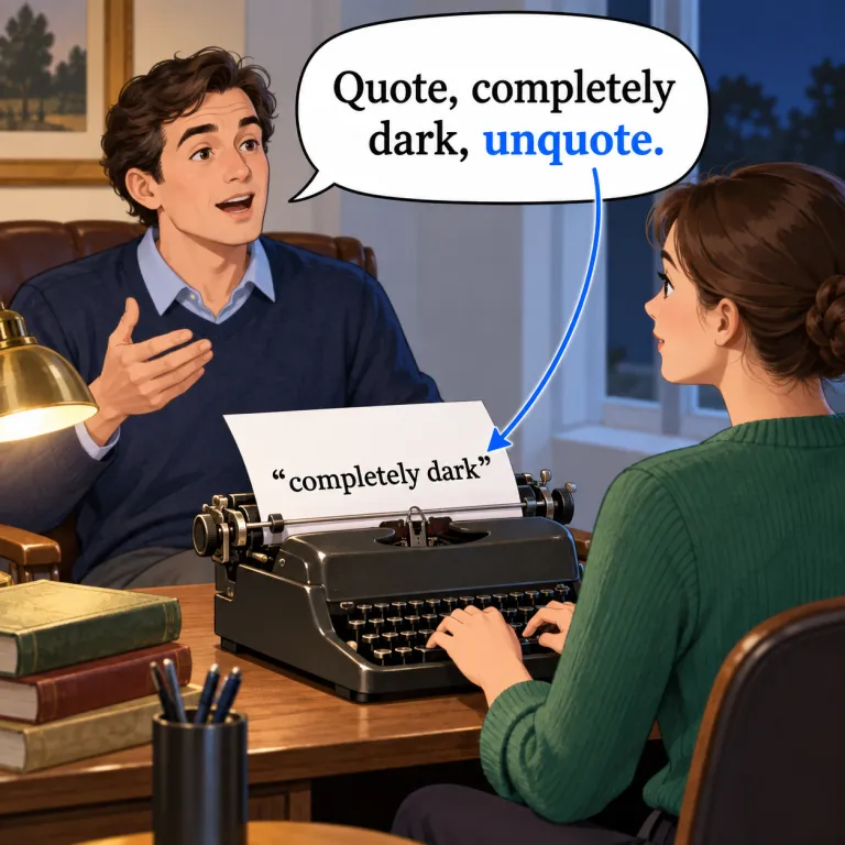 unquote（引用終わり・interjection）の覚え方イラスト