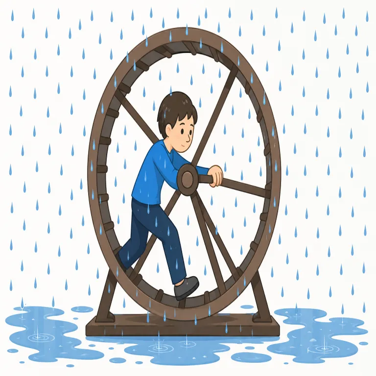 unremitting（絶え間ない・形容詞）の覚え方イラスト — まず `un-` が付くので、意味をひっくり返す語だと見る