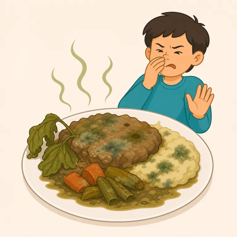unsavoury（不快な・形容詞）の覚え方イラスト — まず un- が付いているので「よくない方向」と見て、savoury を「味がよい・感じがよい」と押さえると unsavoury は「後味が悪い」に近い感覚で覚えやすいです