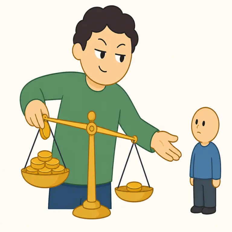 unscrupulous（悪徳な・形容詞）の覚え方イラスト — un- は「〜でない」を作る接頭辞で、scrupulous は「良心的で、細かい点まで正しくしようとする」という語です
