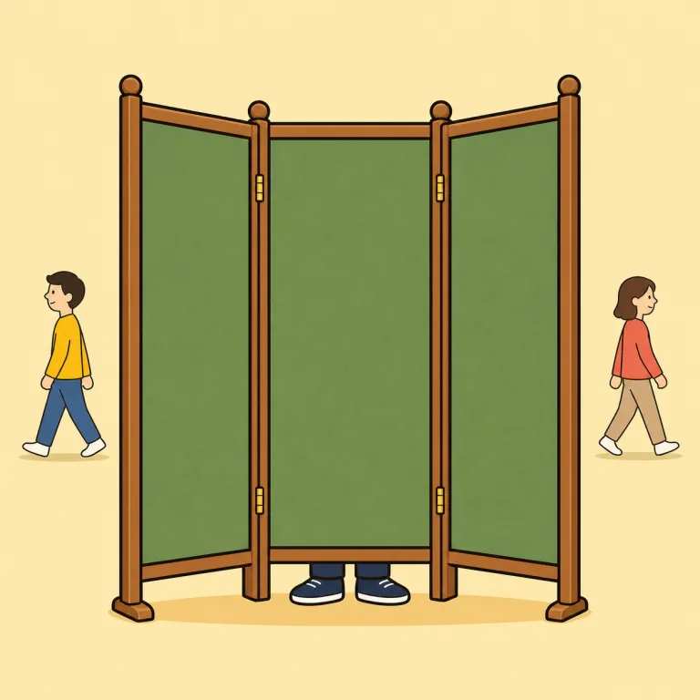 unseen（人目に触れない・adjective）の覚え方イラスト