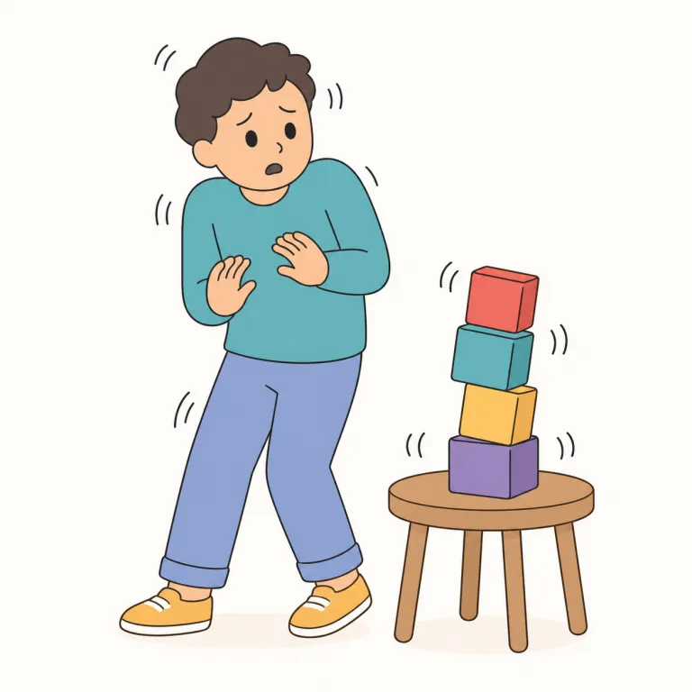 unsettle（不安にさせる、動揺させる・動詞）の覚え方イラスト — settle を「落ち着く・腰を据える」として覚えていると、unsettle はその安定を外す感覚でつかめます