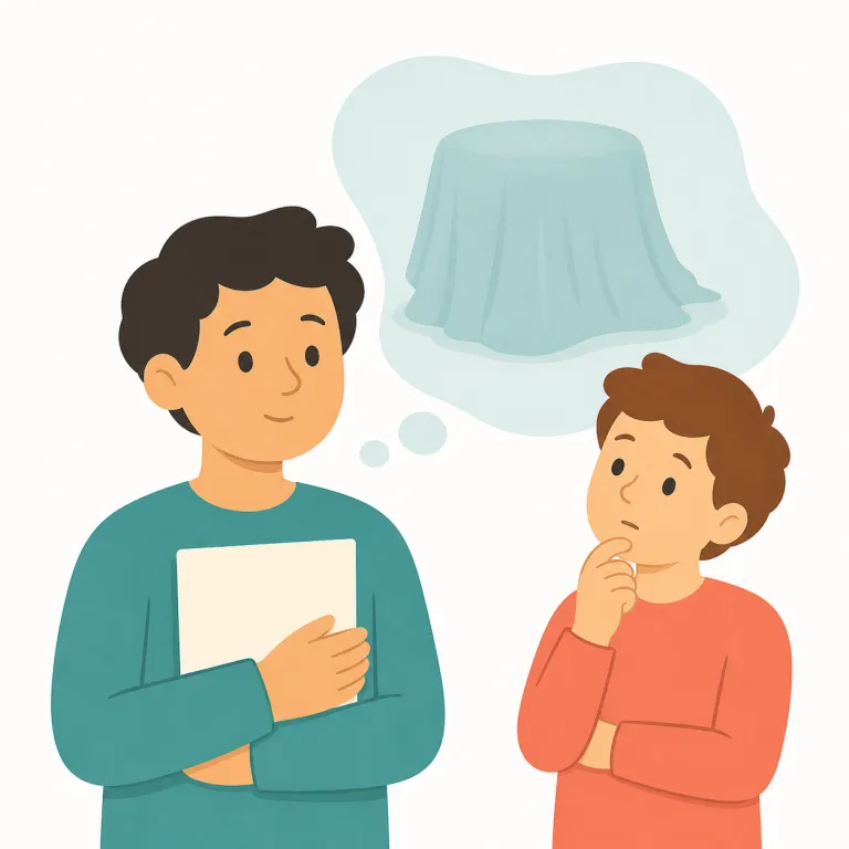 unstated（明言されていない・形容詞）の覚え方イラスト — stated を知っていれば、unstated は un- が付いて「述べられていない」と素直に取れる