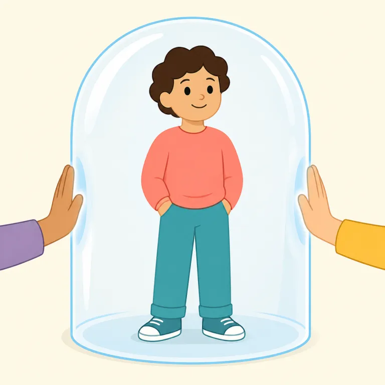 untouchable（触れてはならない、触れられない・形容詞）の覚え方イラスト — un- は「〜でない」、touch は「触る」と考えましょう