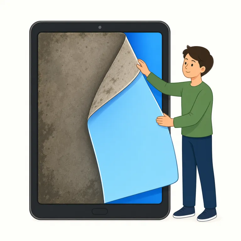 update（更新する・動詞）の覚え方イラスト — update は「古いものを新しくする」全般