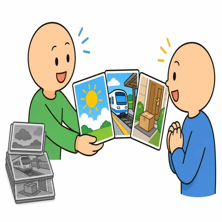 update（最新情報を伝える・verb）の覚え方イラスト