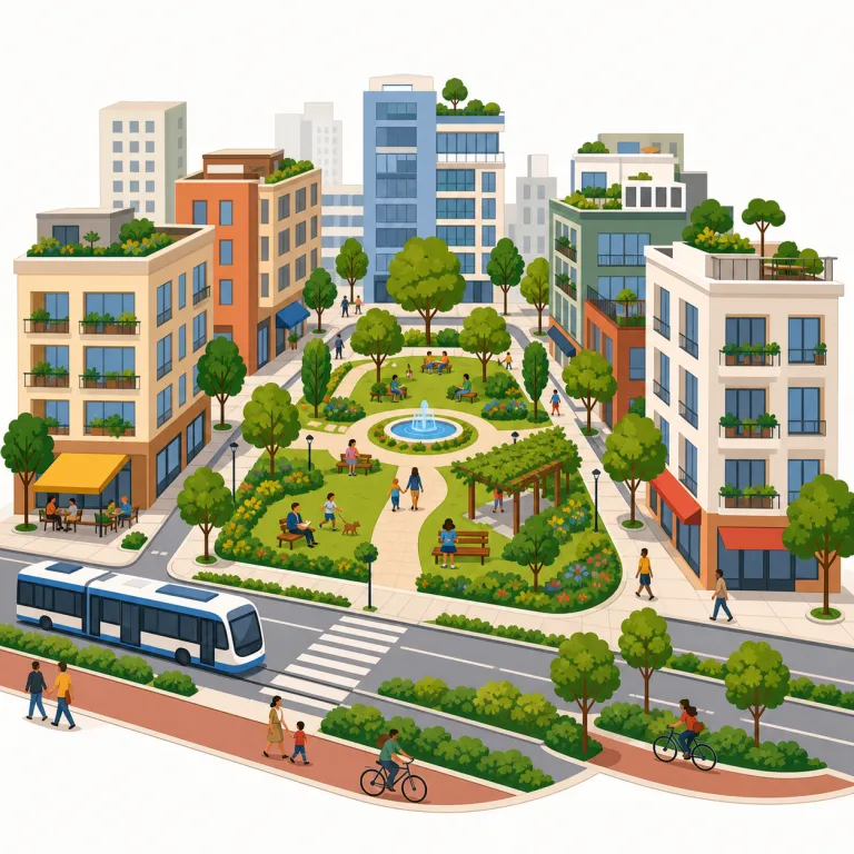 urbanism（都市生活様式・名詞）の覚え方イラスト — urban は city に近い「都市の」という形容詞で、urban life は「都市生活」です