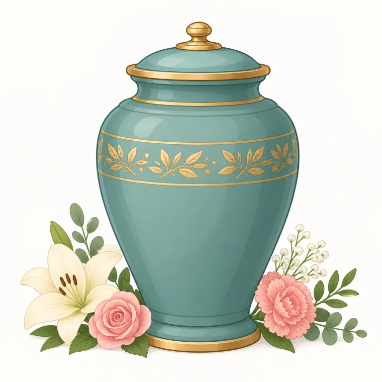 urn（骨壷・noun）の覚え方イラスト
