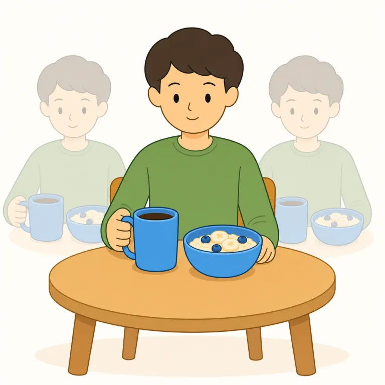 usual（いつもの・形容詞）の覚え方イラスト — この usual は「通常の」という一般的な基準ではなく、「その人・その場所で決まっている、いつものもの」を指す用法として覚えます