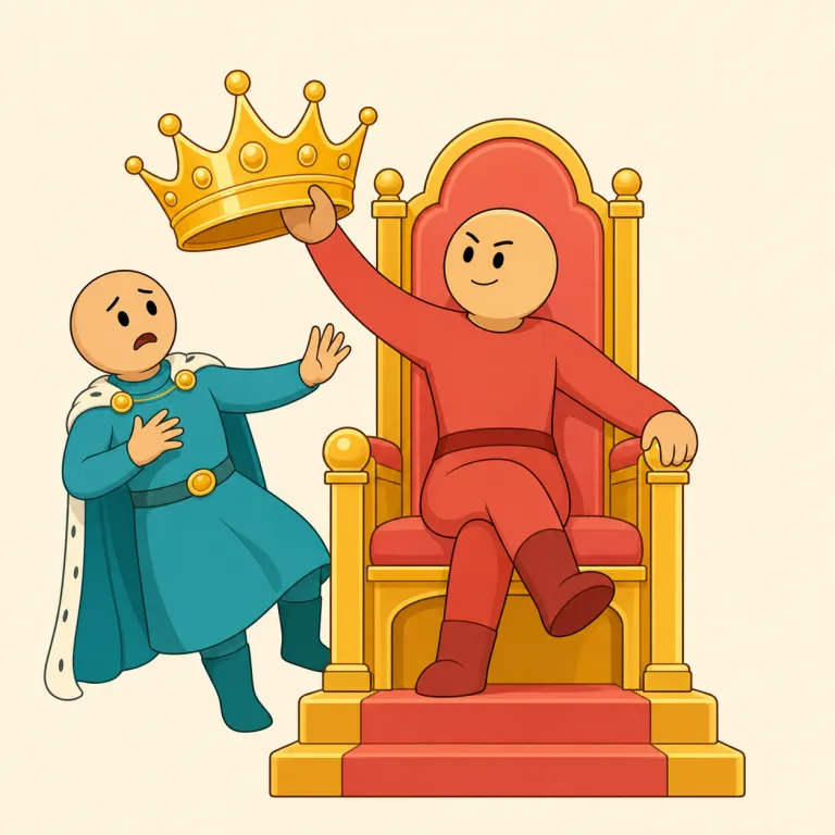 usurpation（不法な奪取・名詞）の覚え方イラスト — usurpation は usurp「不法に奪う」に名詞語尾 -ation が付いた語です