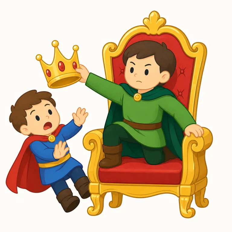 usurping（簒奪する、不当に奪う・動詞）の覚え方イラスト — usurping は usurp の ing 形で、「正当に受け継ぐ」のではなく、他人の地位・権利・権力を横から奪ってそのまま行使する感じ