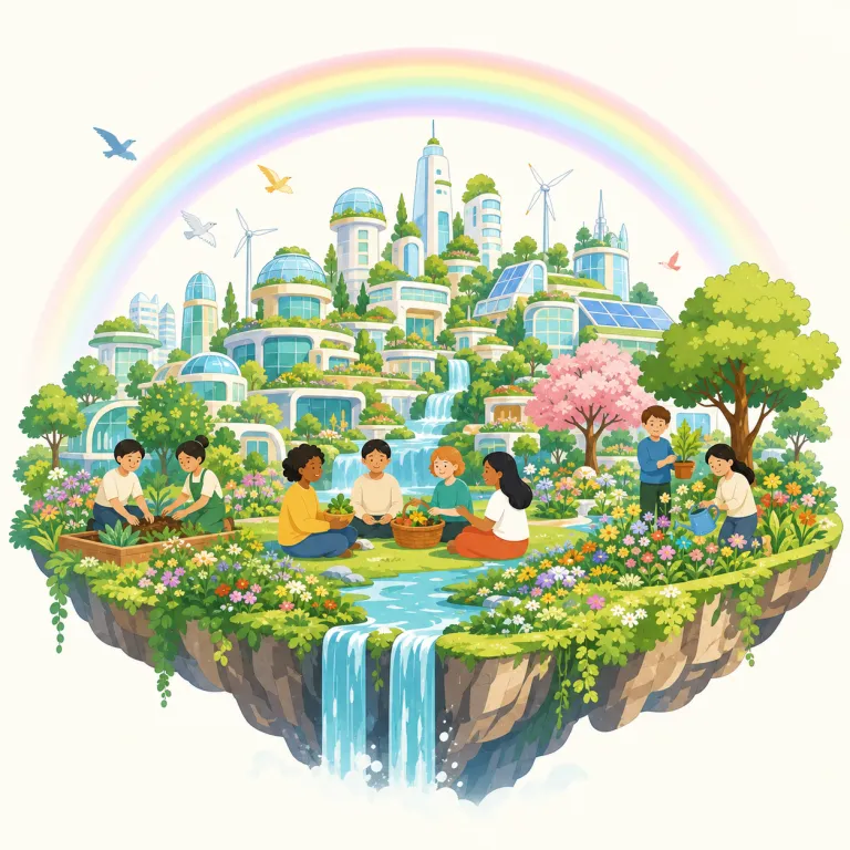 utopian（ユートピアの / 理想郷の・形容詞）の覚え方イラスト — utopia を知っていれば、その形容詞版が utopian と押さえるのが最短です