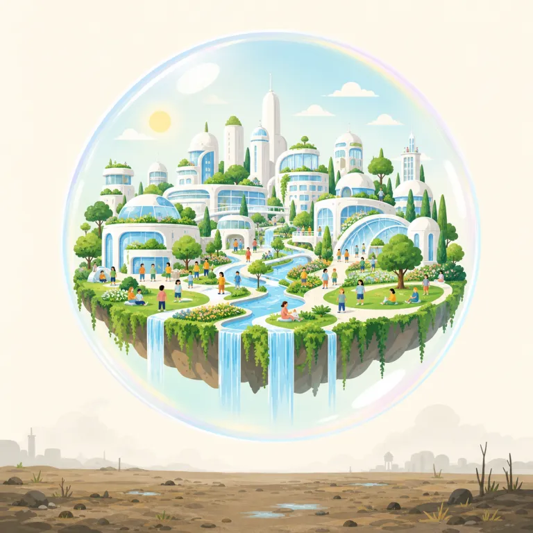 utopian（非現実的な・adjective）の覚え方イラスト