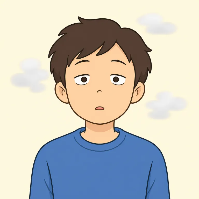 vacant（ぼんやりした、うつろな・adjective）の覚え方イラスト
