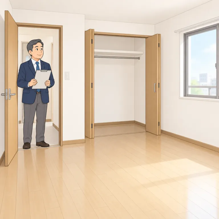 vacated（空いた・adjective）の覚え方イラスト
