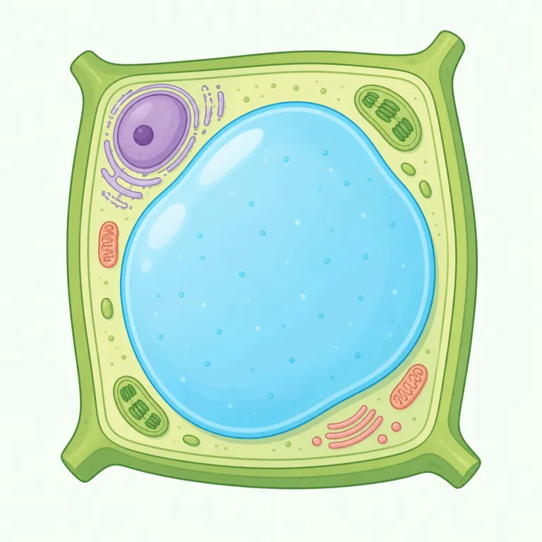 vacuole（液胞・名詞）の覚え方イラスト — vacuum を知っていれば覚えやすい語です