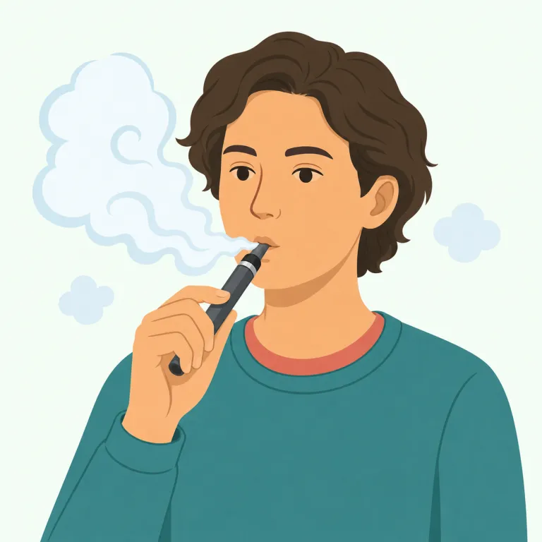 vaping（電子タバコの喫煙・名詞）の覚え方イラスト