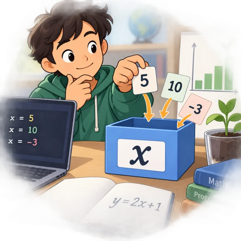 variable（変数・noun）の覚え方イラスト