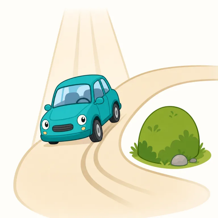 veer（方向転換する・動詞）の覚え方イラスト — steer（かじを取る）を知っていると覚えやすく、veer はその流れで「進路がそれる・急に向きを変える」感じ