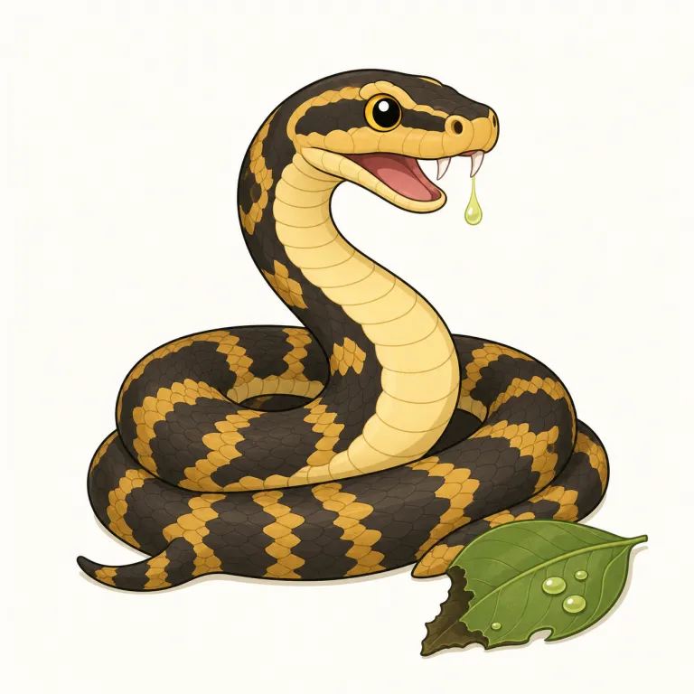venomous（有毒な・形容詞）の覚え方イラスト — まず名詞 venom「毒」を確実に核に置き、-ous で「毒をもつ性質の」という形だと見ると覚えやすいです