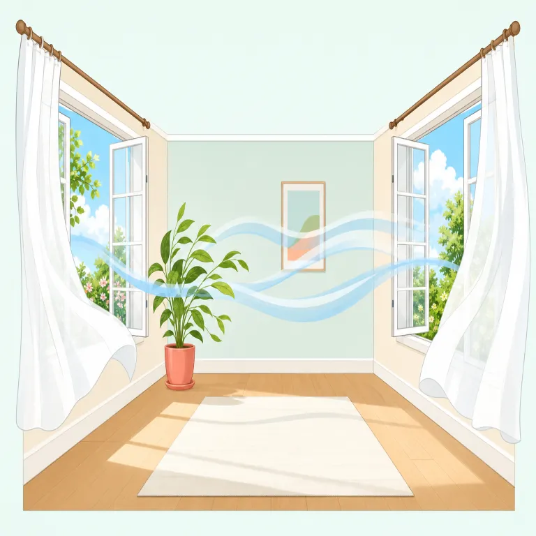 ventilated（換気された・形容詞）の覚え方イラスト — ventilated は、まず知っているなら vent（通気口・空気を抜く）や ventilation（換気）とセットで覚えると定着しやすい語