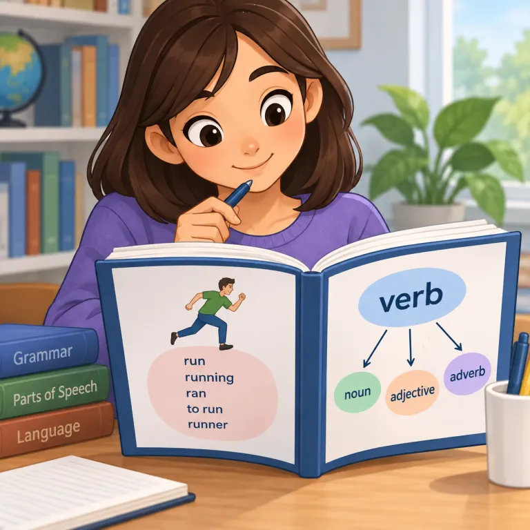 verbal（動詞の・adjective）の覚え方イラスト