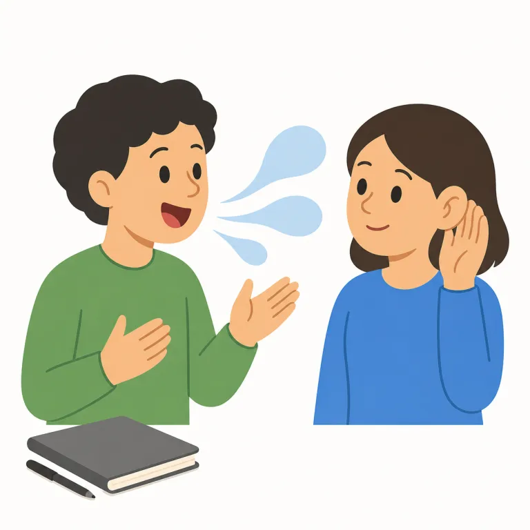 verbally（口頭で・副詞）の覚え方イラスト — このエントリの verbally は、言葉を使うという広い基本義ではなく、文書ではなく話して伝える「口頭で」の意味に絞って覚える