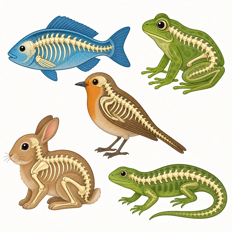 vertebrate（脊椎動物・名詞）の覚え方イラスト — まず backbone（背骨）を持つ animals の分類名だと押さえると覚えやすい語です