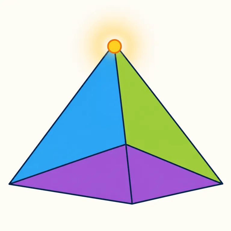 vertex（頂点・名詞）の覚え方イラスト — vertical の vert- を見たら「上・てっぺん」を連想すると覚えやすい