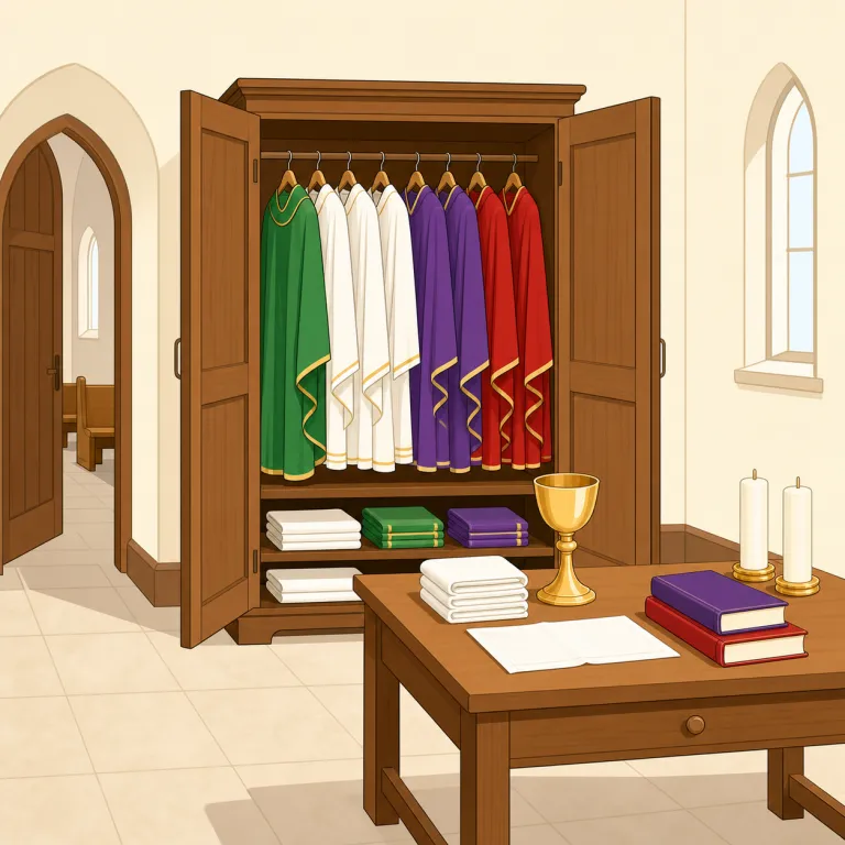 vestry（聖具室・名詞）の覚え方イラスト — vest を知っていれば入口になります