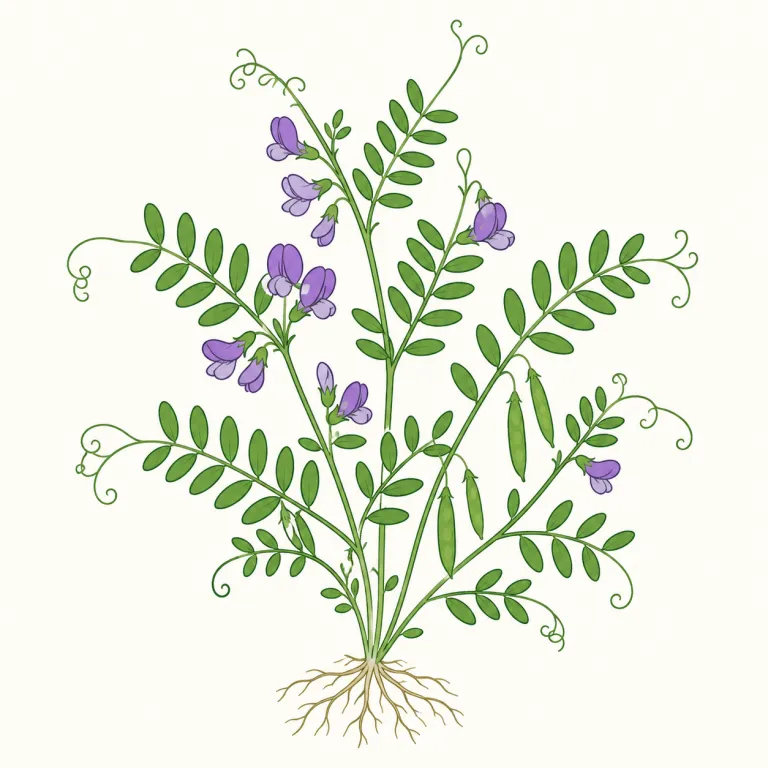 vetch（ソラマメ属の草・noun）の覚え方イラスト