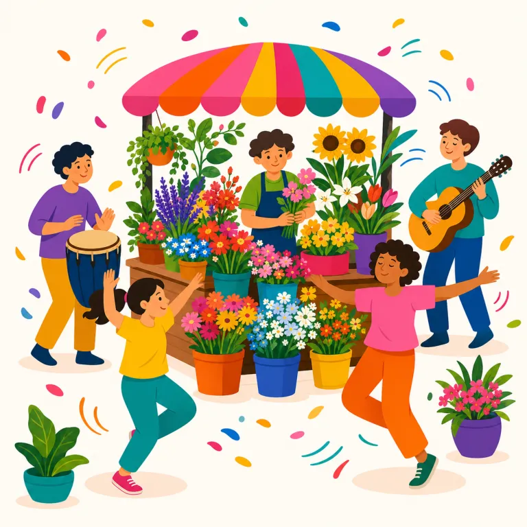 vibrant（活気のある・形容詞）の覚え方イラスト — vibrant は vibrate（振動する）と同じ語根を持ち、エネルギーが内側から外へ伝わる感じを表します