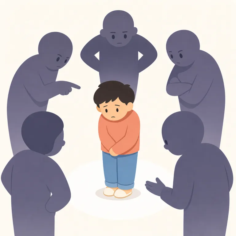 victimisation（迫害、いじめ、被害を受けること・名詞）の覚え方イラスト — まず victim「被害者」がそのまま見えるので、「誰かを victim の立場に追い込むこと」とつなぐと覚えやすい語です