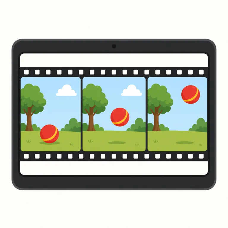 video（ビデオ・名詞）の覚え方イラスト — このエントリの「ビデオ」は、video の基本義である「動画」とは別に、日本語でも外来語として残る「ビデオ媒体・ビデオ映像」寄りの意味として押さえます