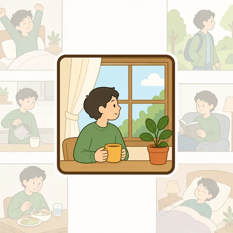 vignette（短編描写・名詞）の覚え方イラスト — 長い story や plot を語る語ではなく、作品の中の一瞬を切り取る「小さな描写片」として覚えると定着しやすいです