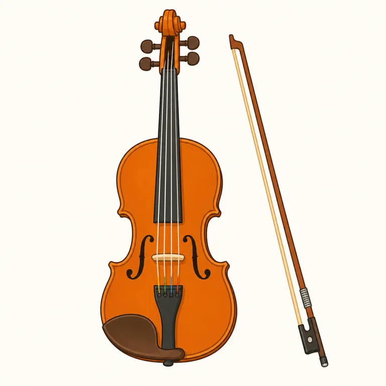 violin（ヴァイオリン・名詞）の覚え方イラスト