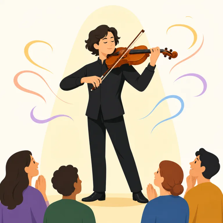 virtuoso（名手・名詞）の覚え方イラスト — expertやmasterよりも、技巧が際立っていて「聴けば分かる・見れば分かる」レベルの名手を思い出すと定着しやすい語